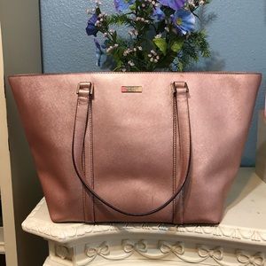 Rose Gold Kate Spade tote bag